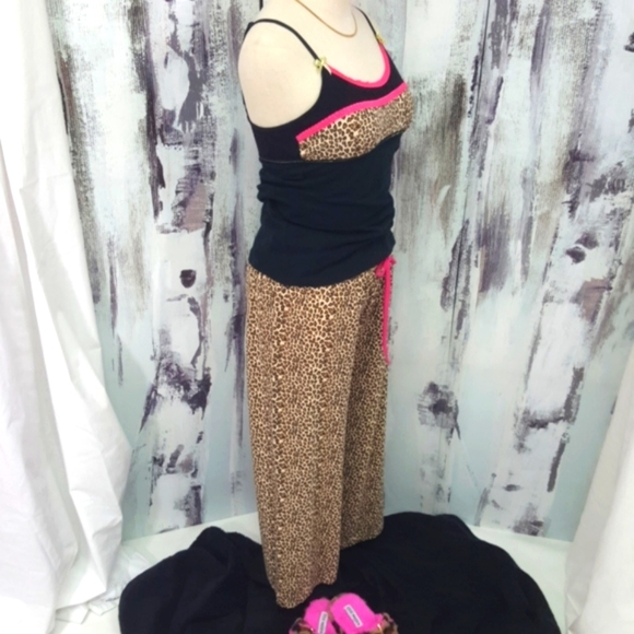 STEVE ♡ Sweet 'n Sexy Black|Hot Pink|Leopard Print Adj Bralette 2pc Pajama Set S - Picture 12 of 17